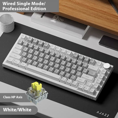 AJAZZ AK820 Wired Mechanical Gaming Keyboard 75% Layout 82 Key Hot-Swappable Design Metal Volume Knob Ideal Esports Office Use