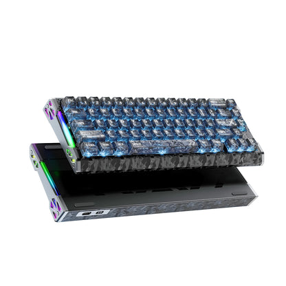 ATTACK SHARK R68 HE 8000Hz Carbon Fiber Rapid Trigger Gaming Keyboard, 60% RGB Hall Effect Wired Magnetic Keyboard, CNC Aluminum