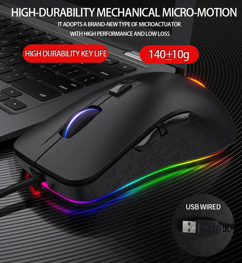 Wired Gaming Mouse, Ergonomic, for Office, Laptop, Desktop, PC,eSports, Comfortable, Versatile
