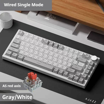 AJAZZ AK820 Wired Mechanical Gaming Keyboard 75% Layout 82 Key Hot-Swappable Design Metal Volume Knob Ideal Esports Office Use