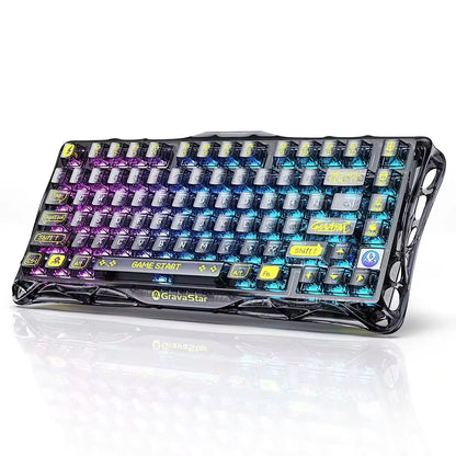 GravaStar Mercury K1 Lite 75% Gaming Keyboard 2.4GHz/BT/Wired Tri-Mode Wireless Mechanical Keyboard Gasket Hot Swappable