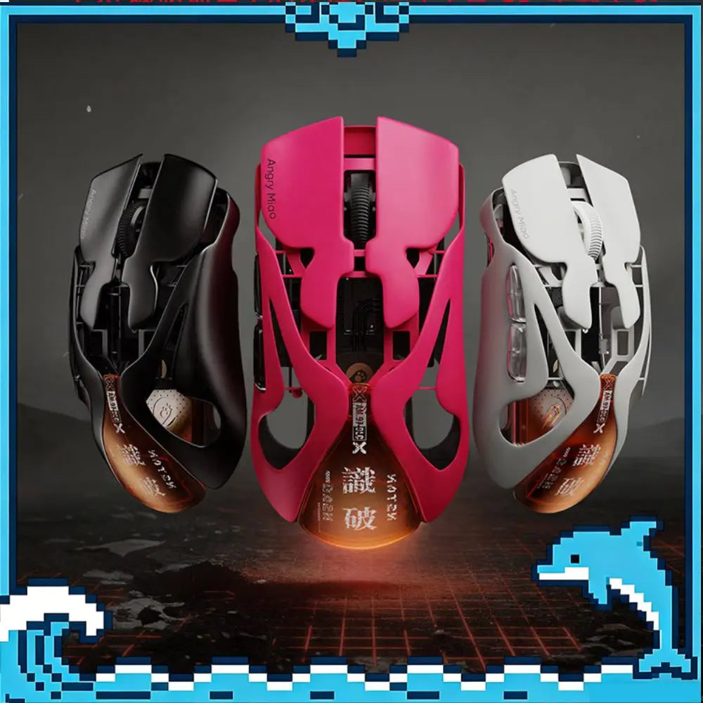 AngryMiao AM Infinity.97 Mouse Tri-mode 47g Ultra Lightweight Magnesium Alloy 8K Anti-jamming 1.2s Magnetic Charge Gaming Mouse
