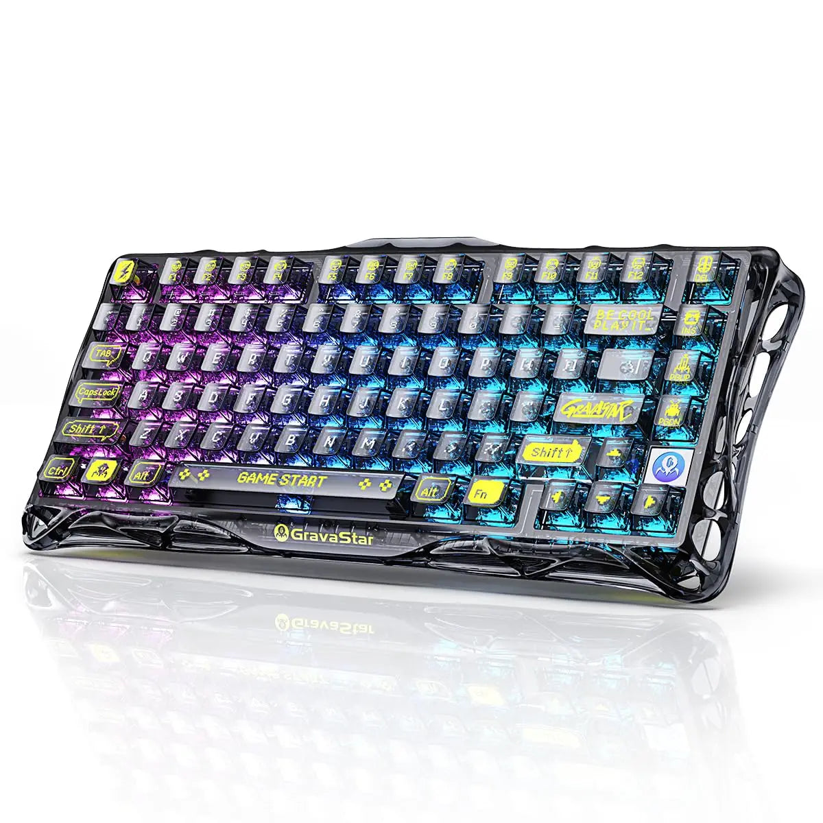 GravaStar Mercury K1 Lite 75% Gaming Keyboard 2.4GHz/BT/Wired Tri-Mode Wireless Mechanical Keyboard Gasket Hot Swappable
