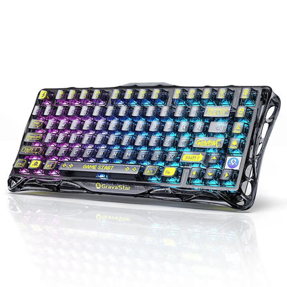 GravaStar Mercury K1 Lite 75% Gaming Keyboard 2.4GHz/BT/Wired Tri-Mode Wireless Mechanical Keyboard Gasket Hot Swappable