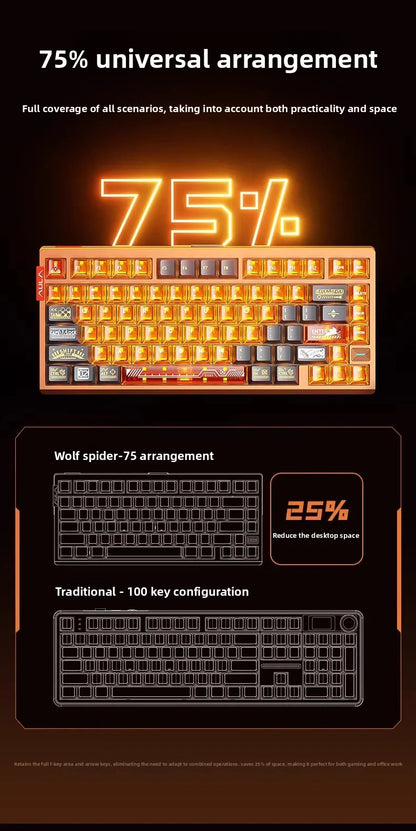 AULA AG75 Magnetic Axis Mechanical Keyboard Low Latency Gaming Keyboard All-aluminum Alloy 75% Layout Gaming Keyboard PC Gift