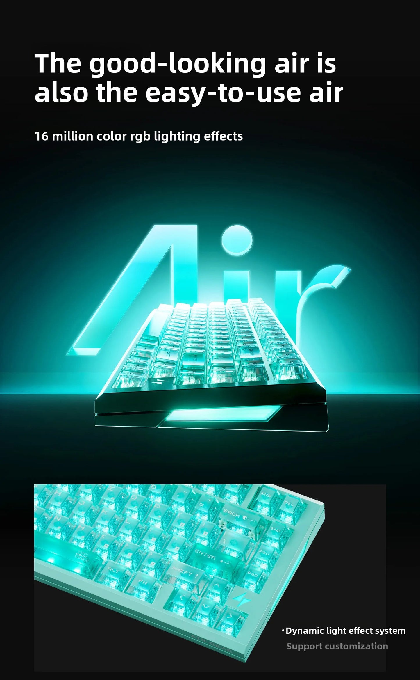 ATK RS7 Air Magnetic Switch Gaming Keyboard Wired 0.001mm 8k E-sports Mouse Ergonomics Custom PC Accessory Mechanical Keyboard