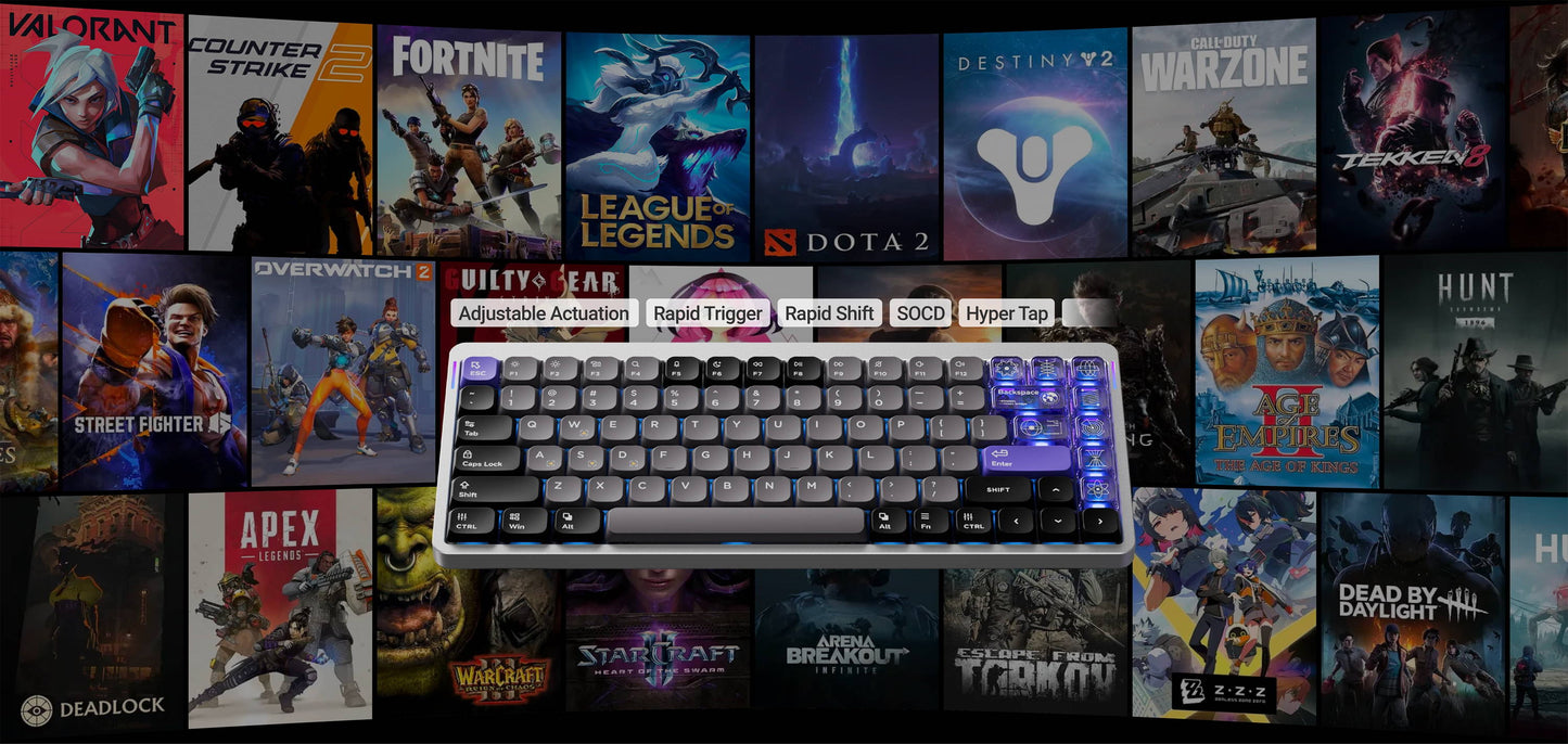 NuPhy Air75 HE Magnetic Switch Keyboard Wired 8KHz Rapid Trigger 0.01mm Accuracy Esports Gamer PC Gaming Keyboard Gifts